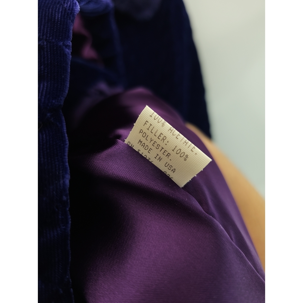 Kaos Purple Quilted Velvet Fur Collar Jacket - Picture 4 of 5